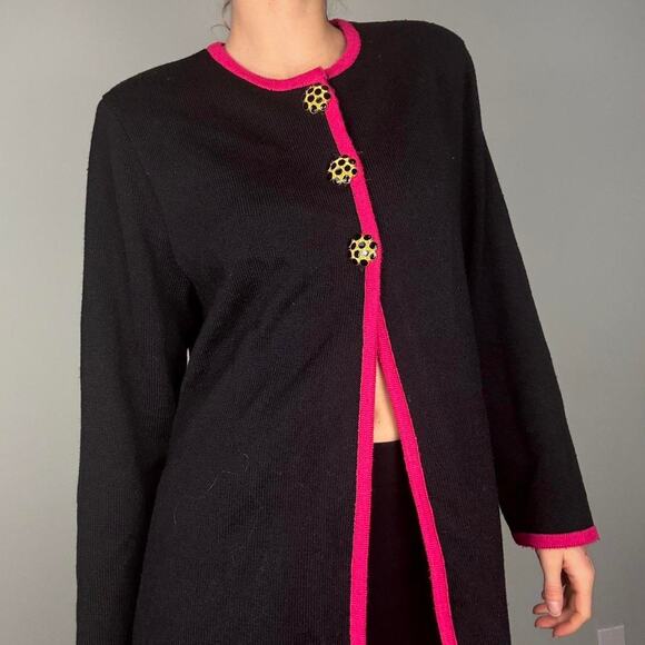 Vintage sweater funky buttons long sleeve tunic old money - Ami Knits - size 16 - Picture 3 of 8